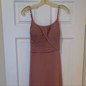 Azazie “Dusty rose” long bridesmaids dress